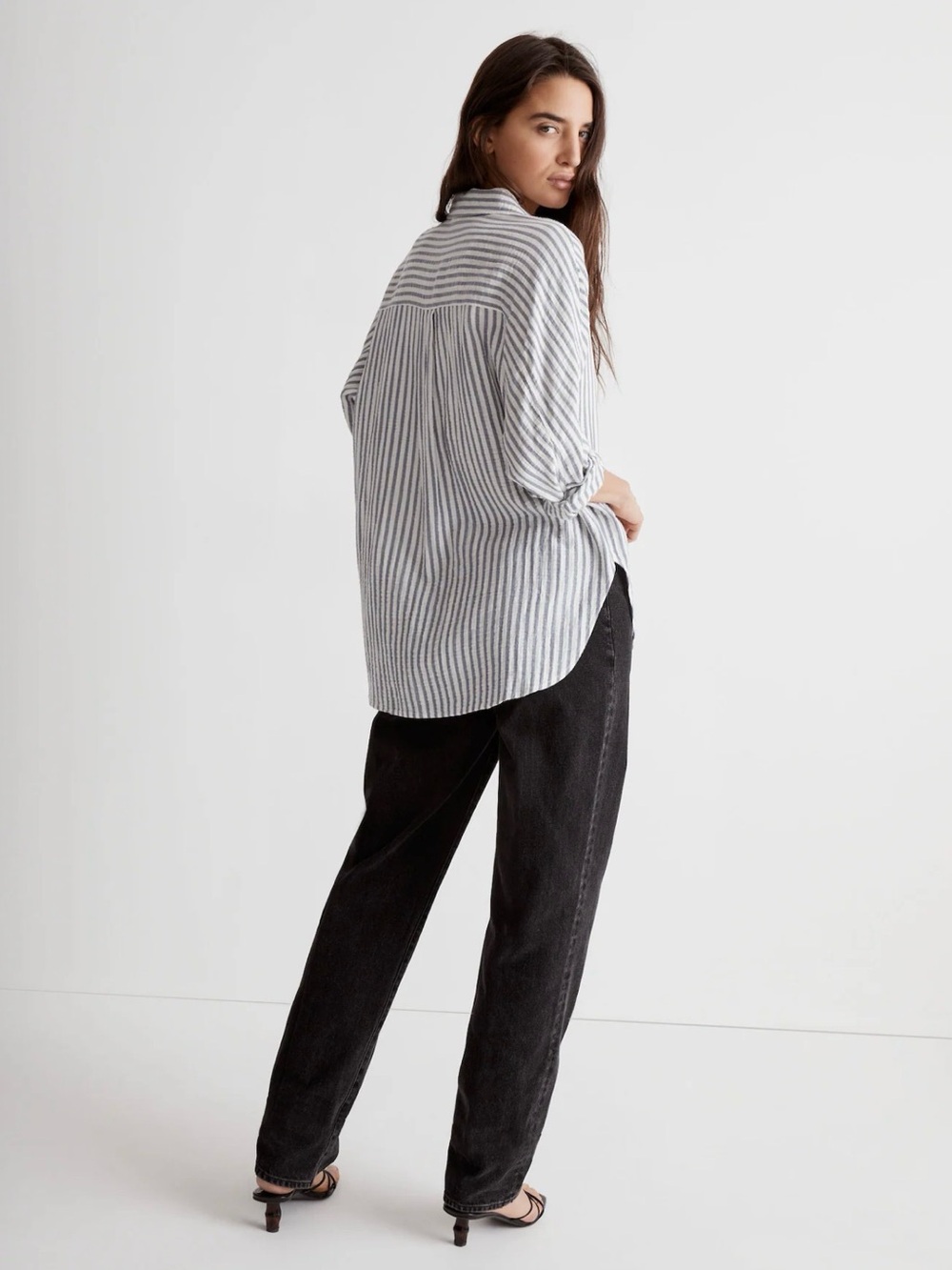 Madewell Long Sleeve Dolman Shirt in Stripe - Women's Small - Picture 3 of 14